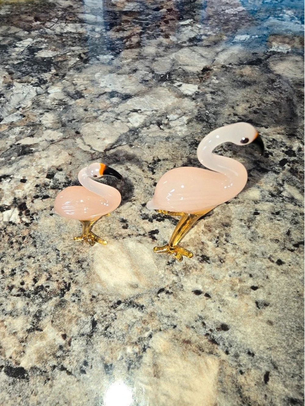 Pink Flamingo Figurines Lot of 2